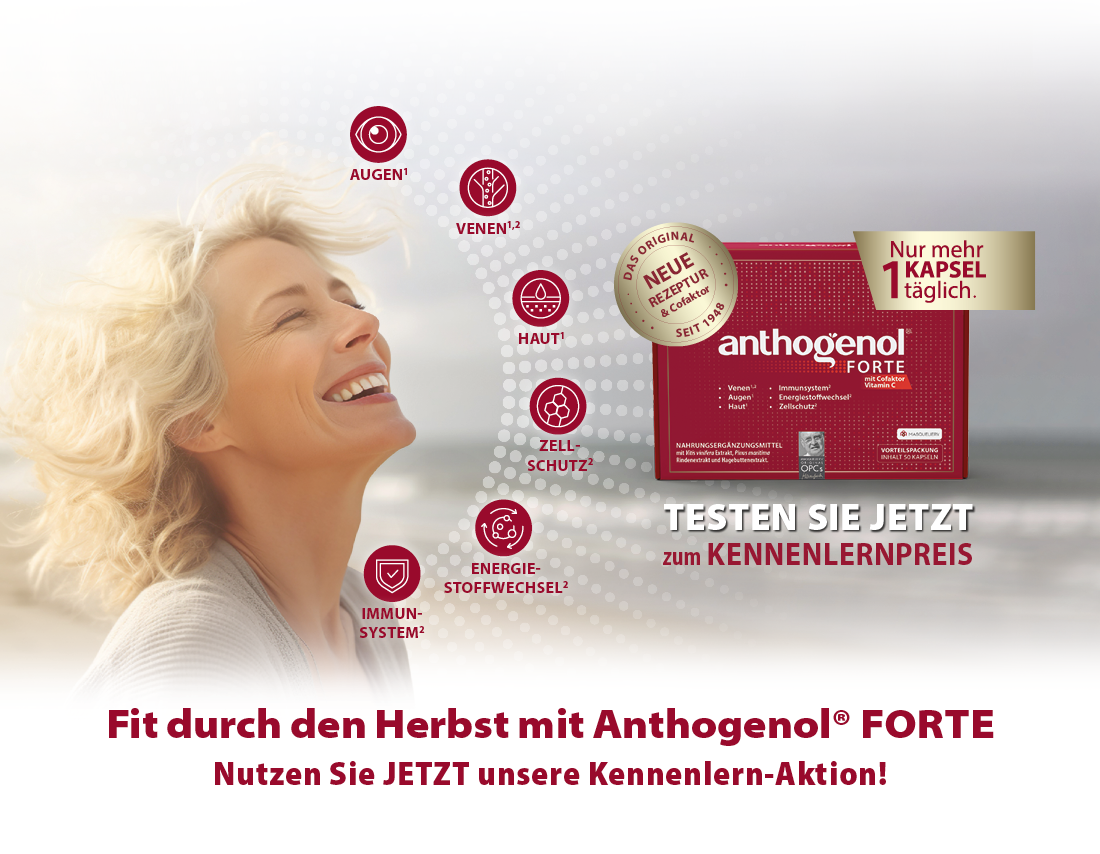 Fit durch den Herbst mit Anthogenol® FORTE! Nutzen Sie JETZT unsere Kennenlern-Aktion!